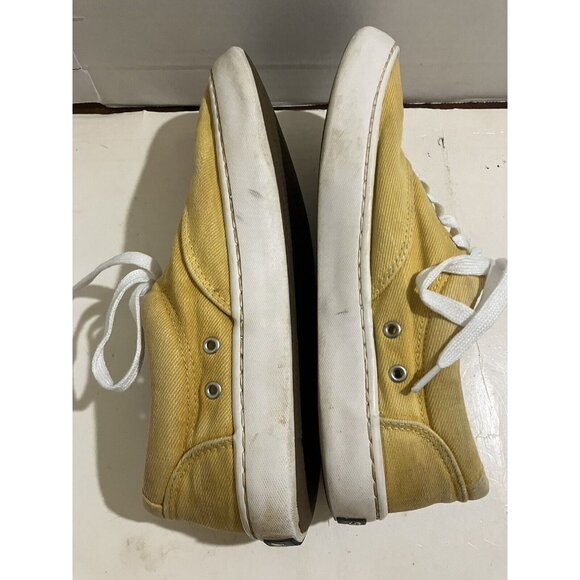 Sperry Top-Sider Mens Size 7 M Yellow Lace Up Canvas Sneakers shoes - Picture 6 of 8